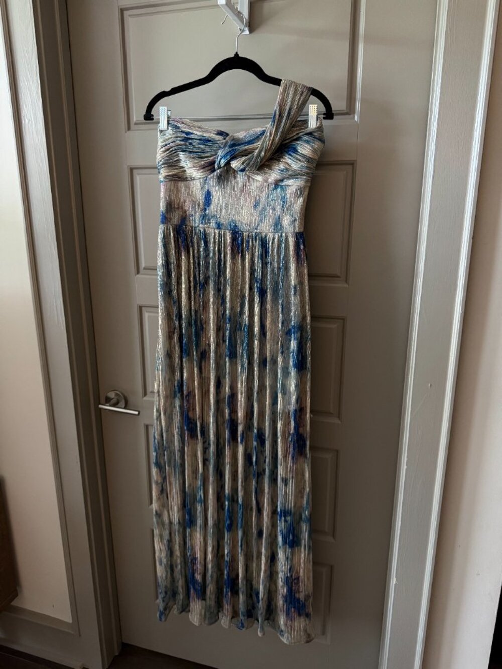 Dress the Population / Metallic Floral Print One-Shoulder Gown / Women's Medium - Picture 5 of 9